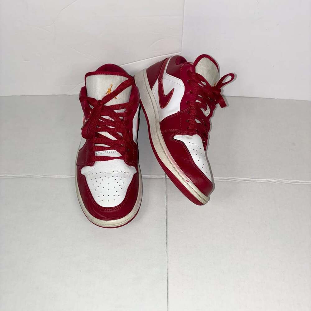 Air Jordan 1 Low Size Men 10 Gym Red White Sneakers Shoes